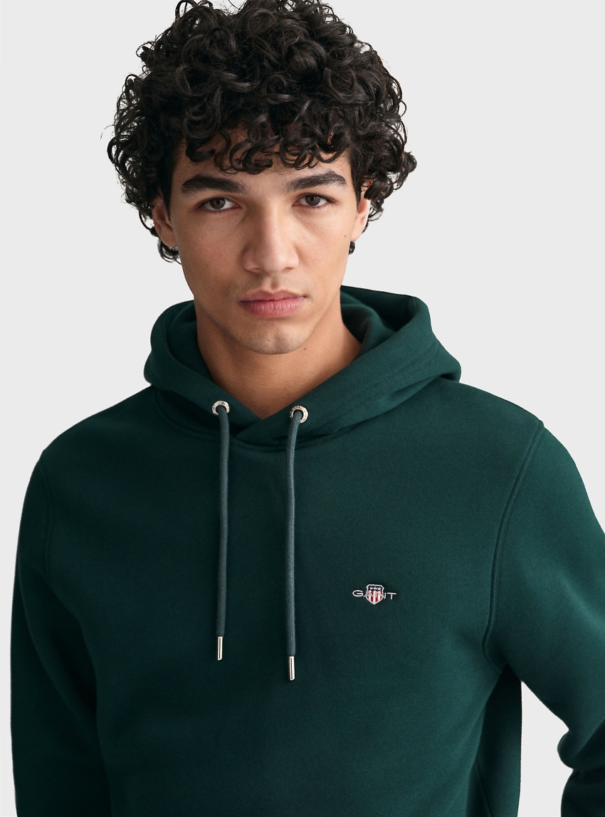 Gant Shield Hoodie - Dark Green