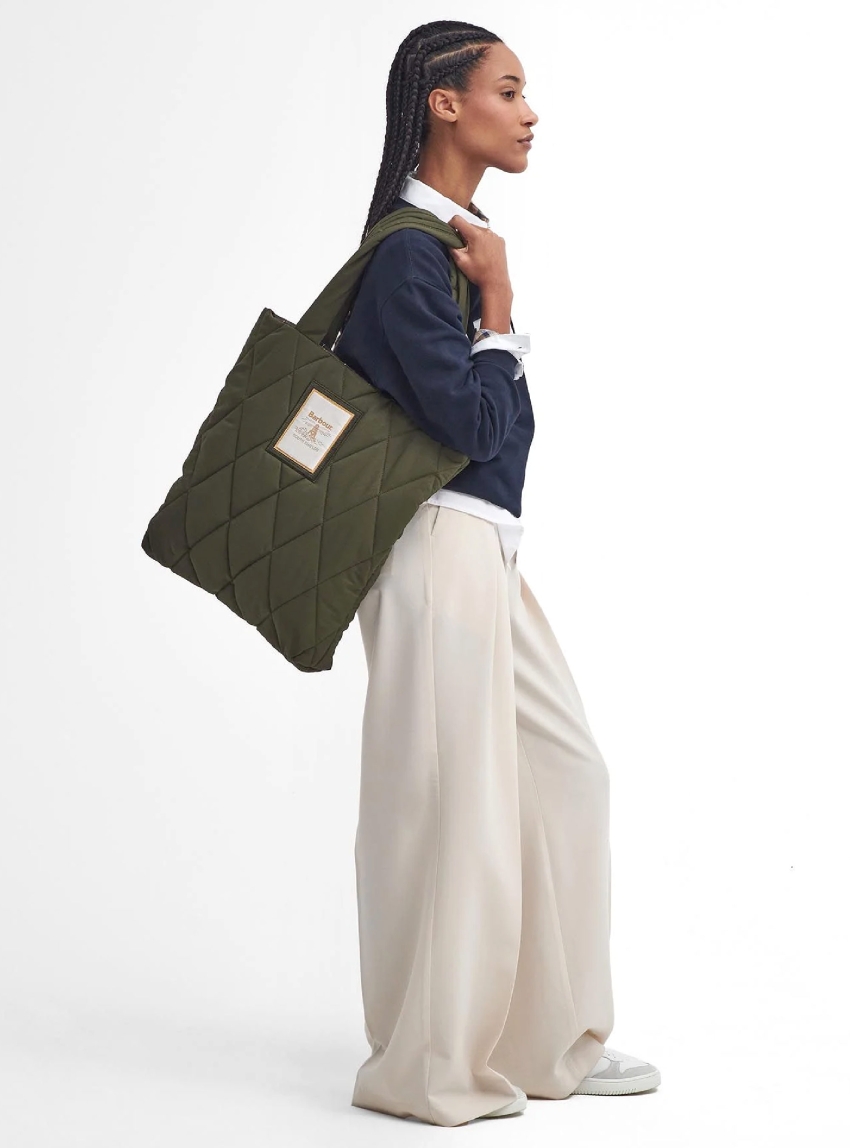 Barbour Mariah Quilted Tote Bag - Olive 