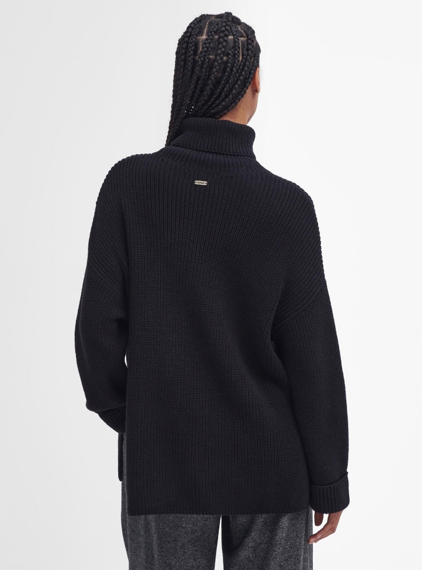 Barbour Rib Stitch Knitted Cape - Black
