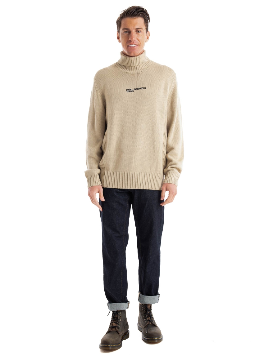 Karl Lagerfeld Jeans Regular Fit Rollneck Sweater - Khaki