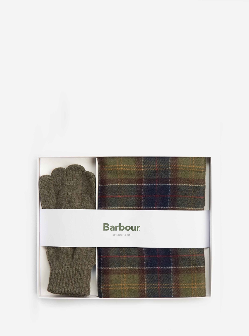 Barbour Tartan Scarf & Glove Gift Set - Tartan