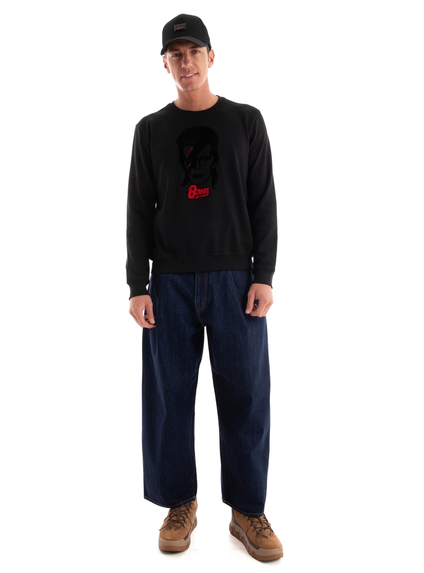 Antony Morato "David Bowie" Print Regular Fit Sweatshirt - Black