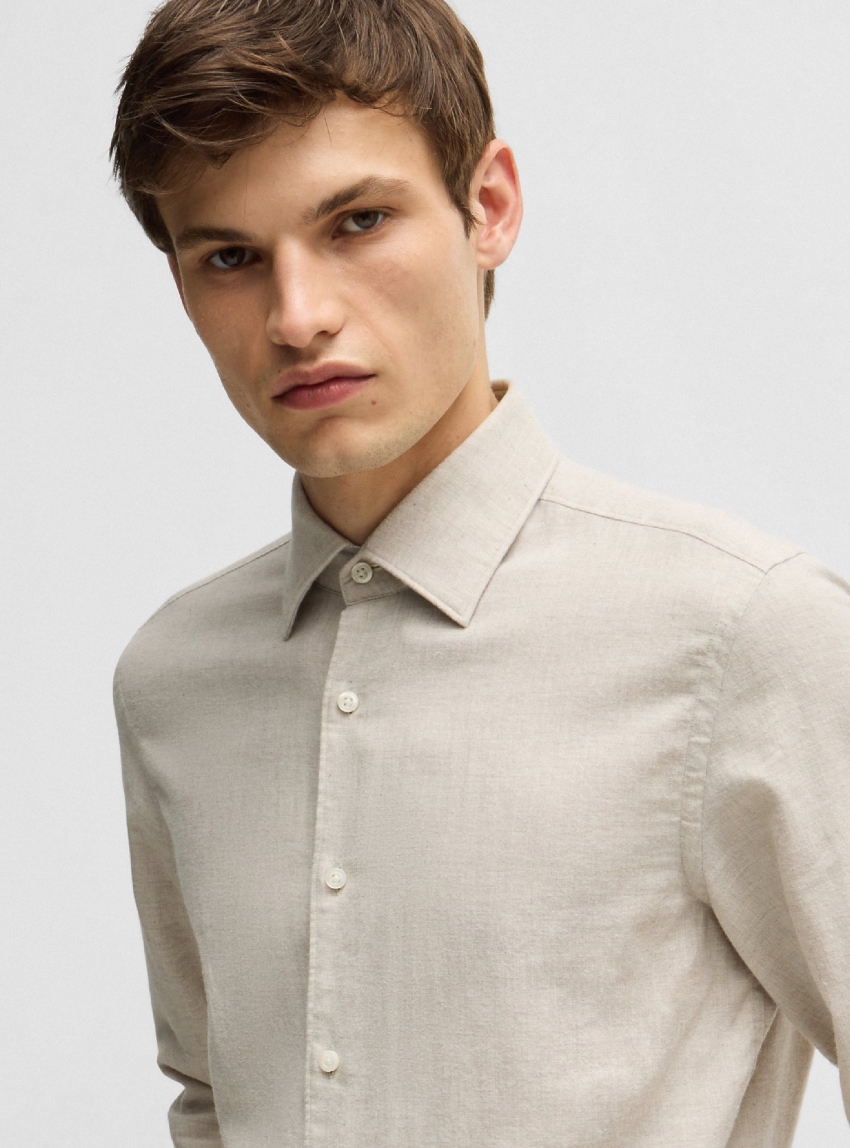 BOSS Casual Fit Shirt C-HAL-kent-C1-223 - Light Beige