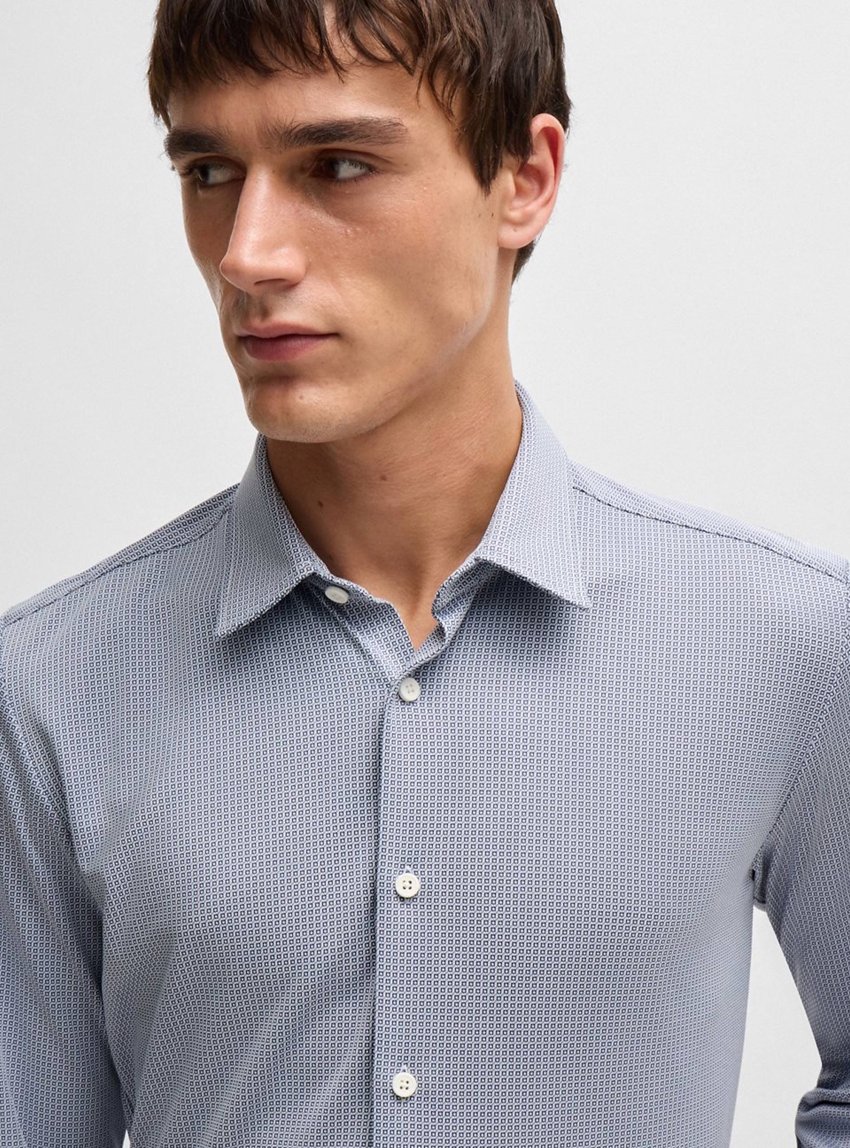 BOSS Slim Fit Shirt P-ROAN-kent-C1-233 - Navy