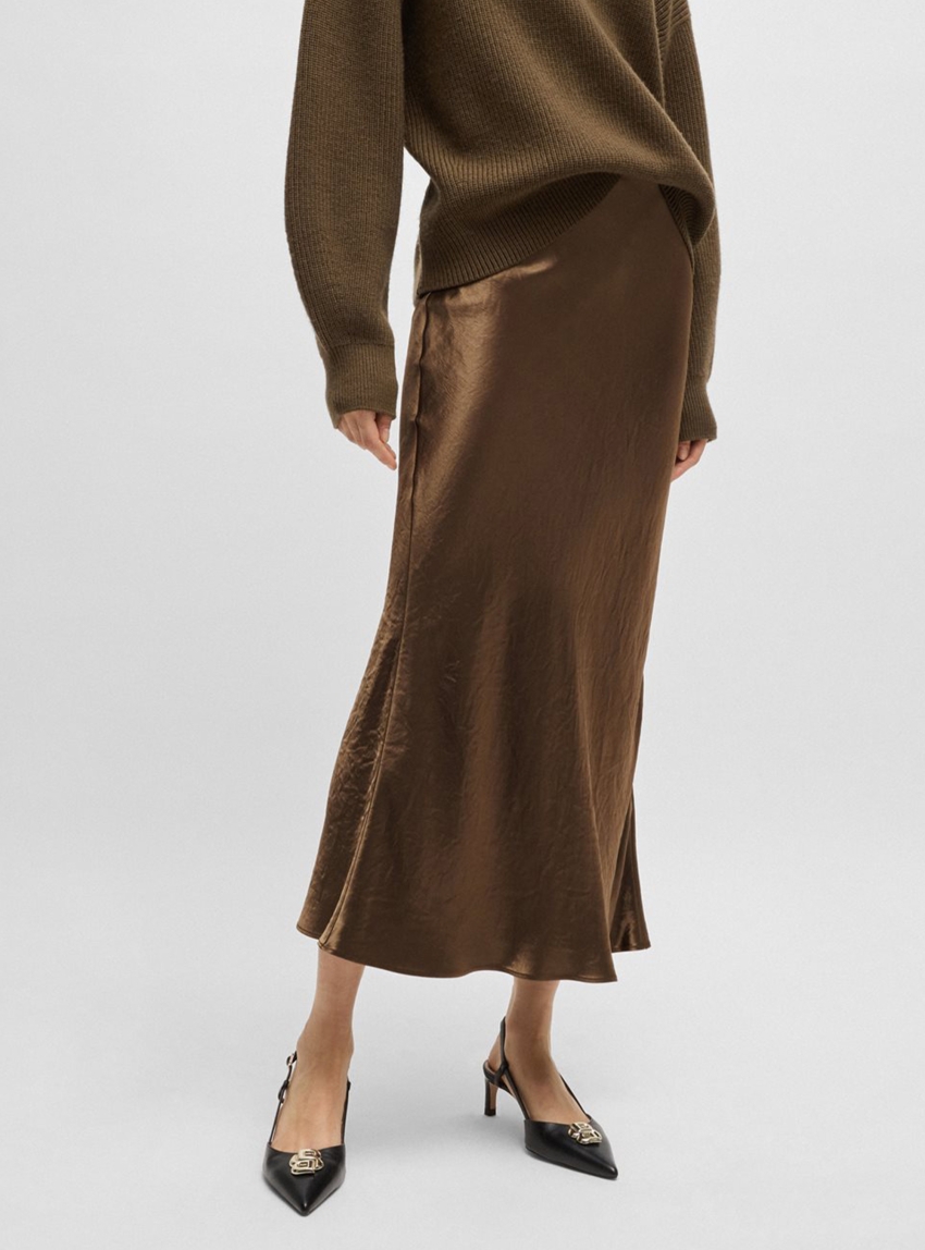 BOSS Midi Length Skirt Vesatie - Brown