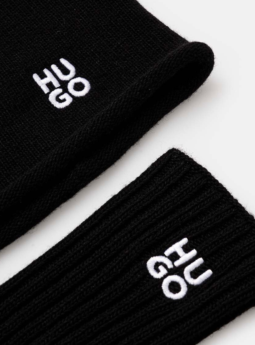 HUGO Gloves & Beanie Gift Set Sylan_Set - Black