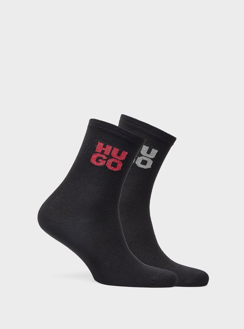 HUGO Two Pack Socks 2PQS GIFT SHINE CC W - Black