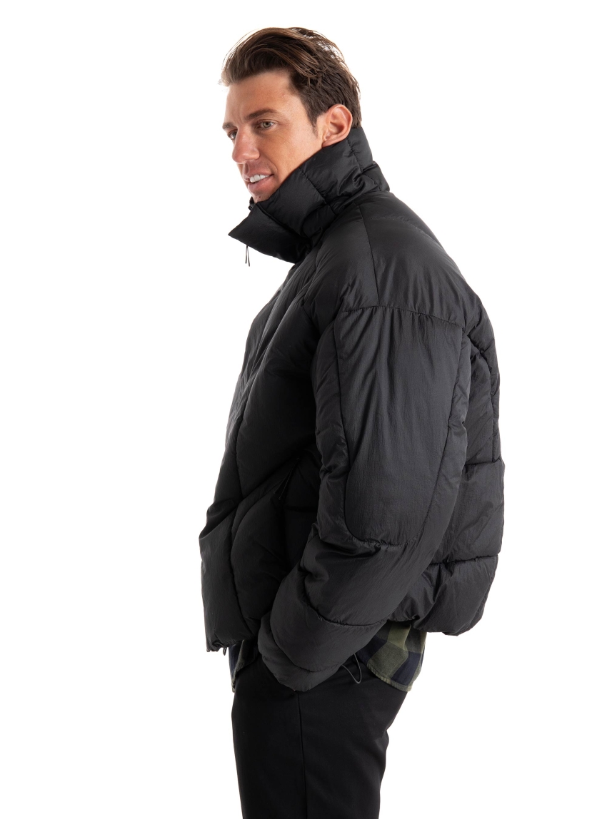 Jack & Jones Jcoouter Stand Collar Puffer Jacket - Black