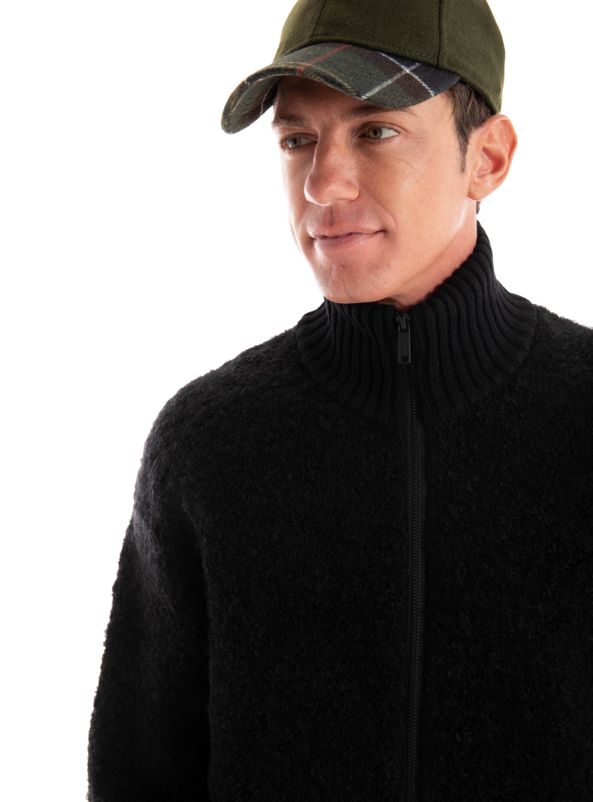 Selected Ted Knit Relaxed Full Zip Cardigan - Black