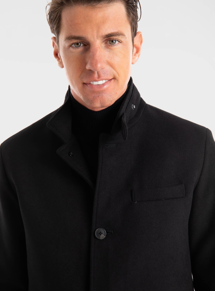 Jack & Jones Melton Wool Coat - Black