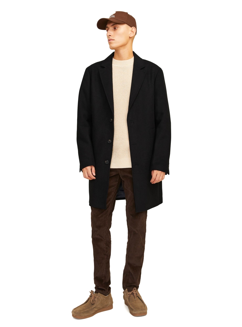 Jack & Jones Harrison Wool Coat - Black