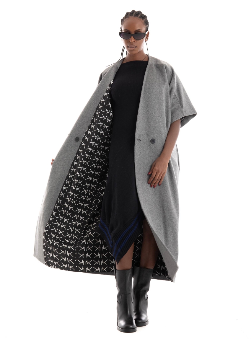 Ioanna Kourbela 'Cocooning' Coat - Grey Melange