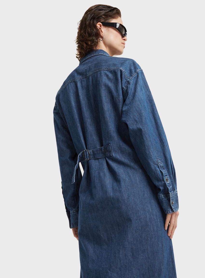 G-Star Long Tab Shirt Dress - Medium Aged Denim