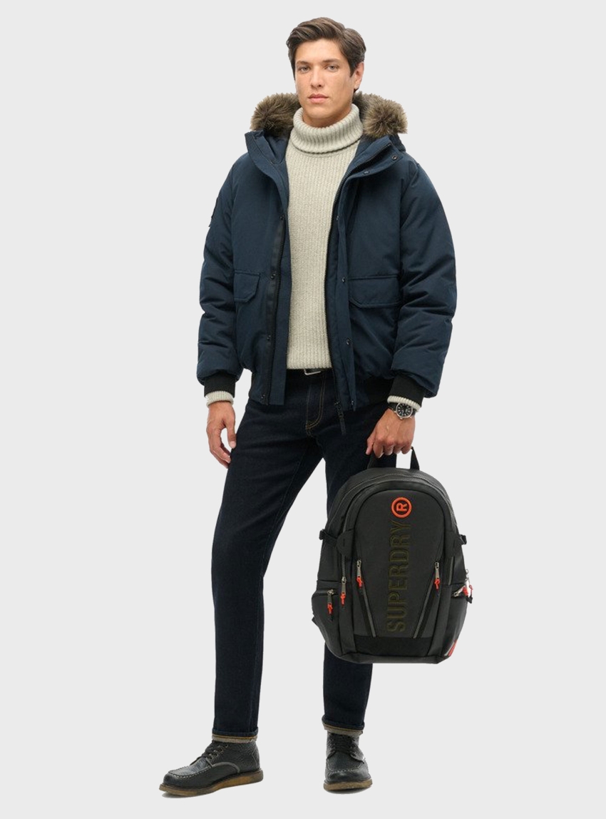 Superdry Tarp Embroidered Rucksack - Black