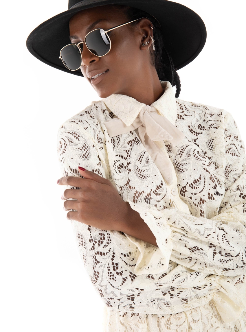 Collectiva Noir Pearl Dress - Ecru