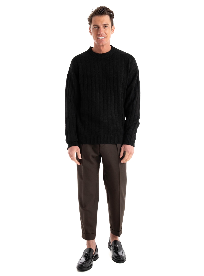 Jack & Jones Carter Relaxed Fit Crew Neck Pullover - Black