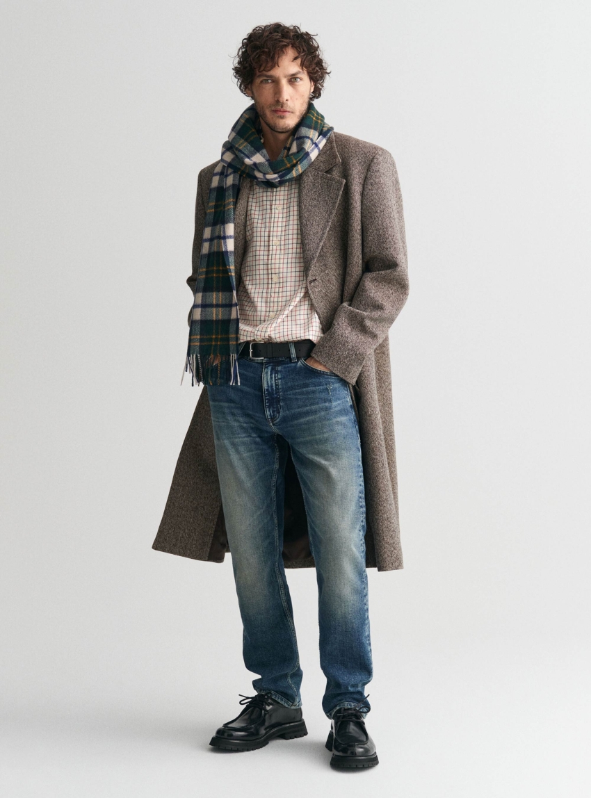 Gant Regular Fit Tattersall Jaspé Shirt - Camel