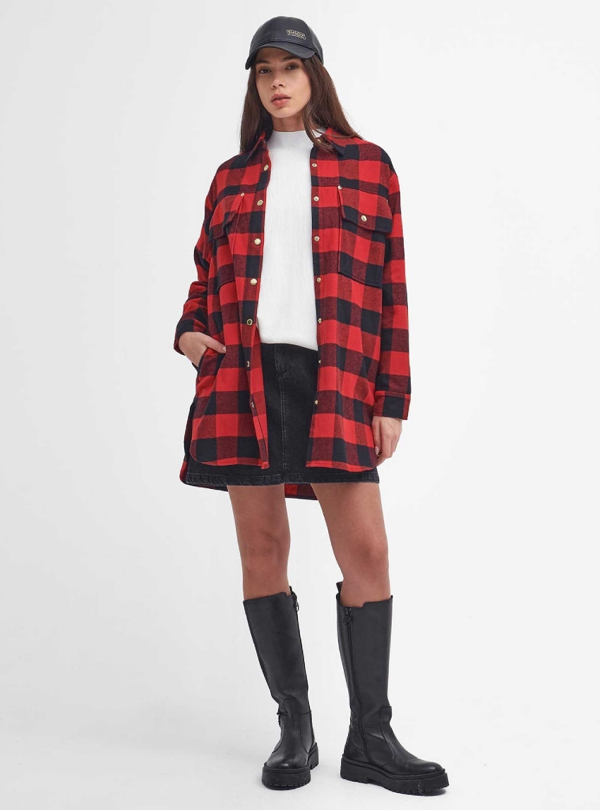 Barbour International Serova Check Overshirt - Red