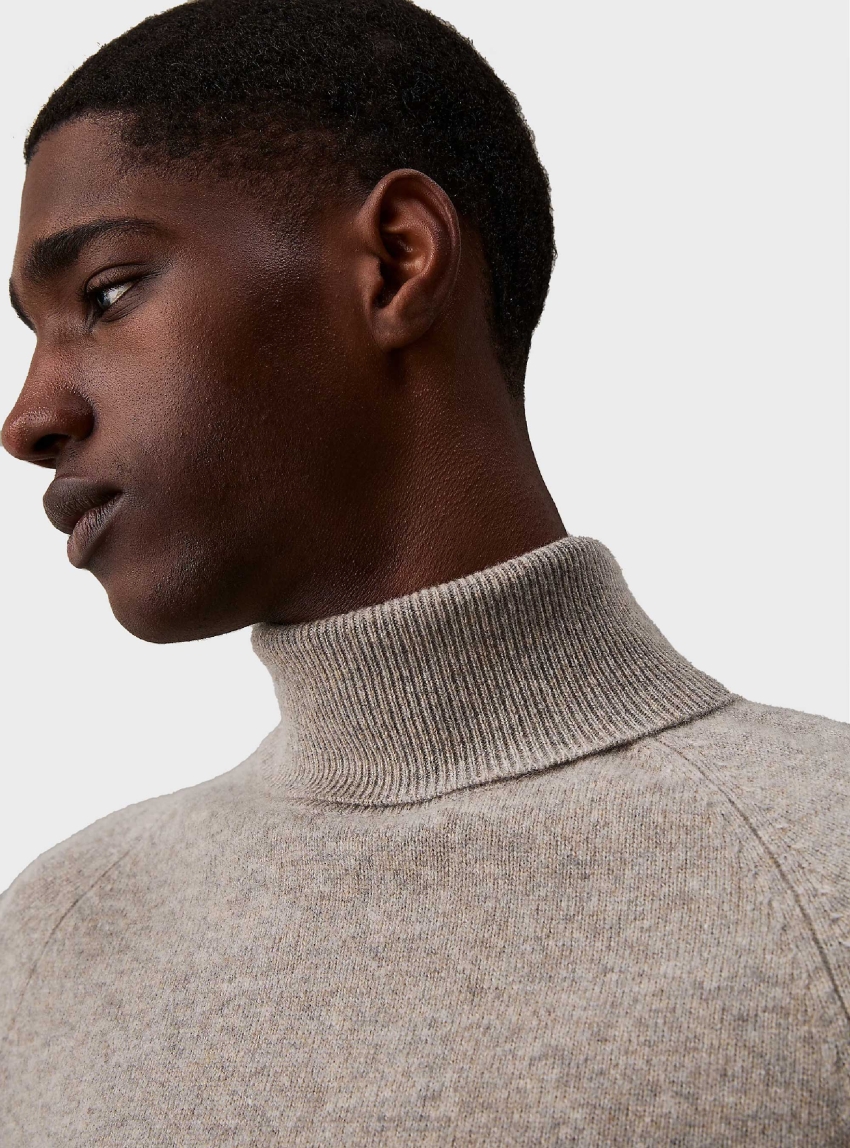 Calvin Klein Luxury Wool Turtle Neck - Medium Grey Melange