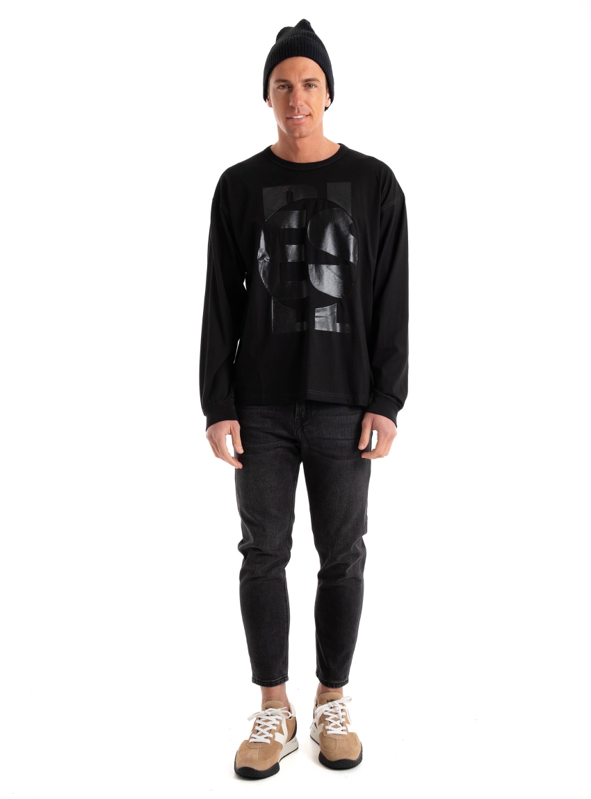 Diesel T-BOXT-LS-CIRCLE T-SHIRT - Black