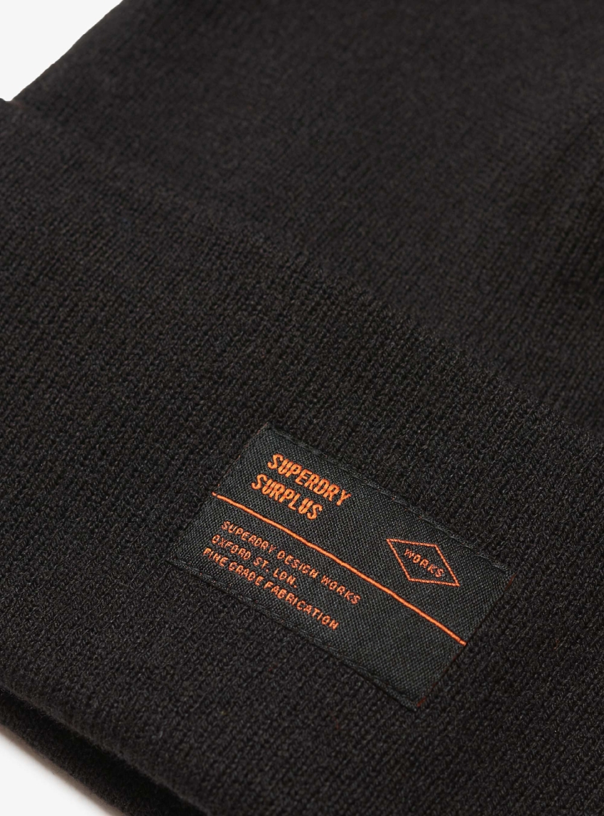 Superdry Surplus Knitted Beanie - Black
