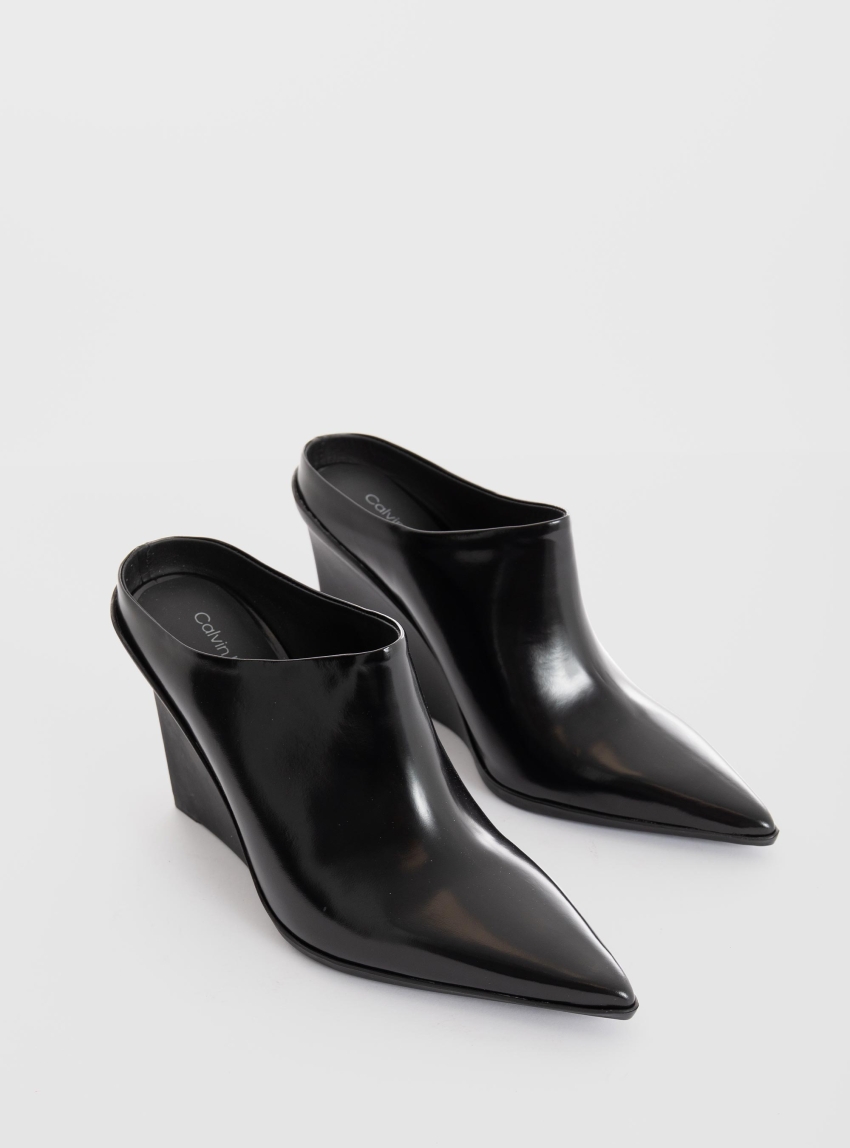 Calvin Klein Wedge Mule Pump 90 Lth - Black