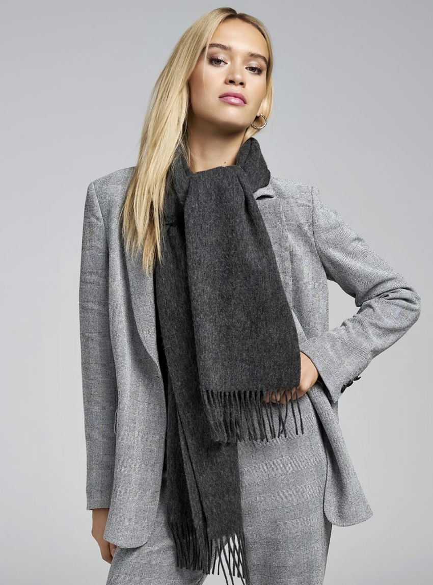 Only Alisa Wool Scarf - Dark Grey Melange