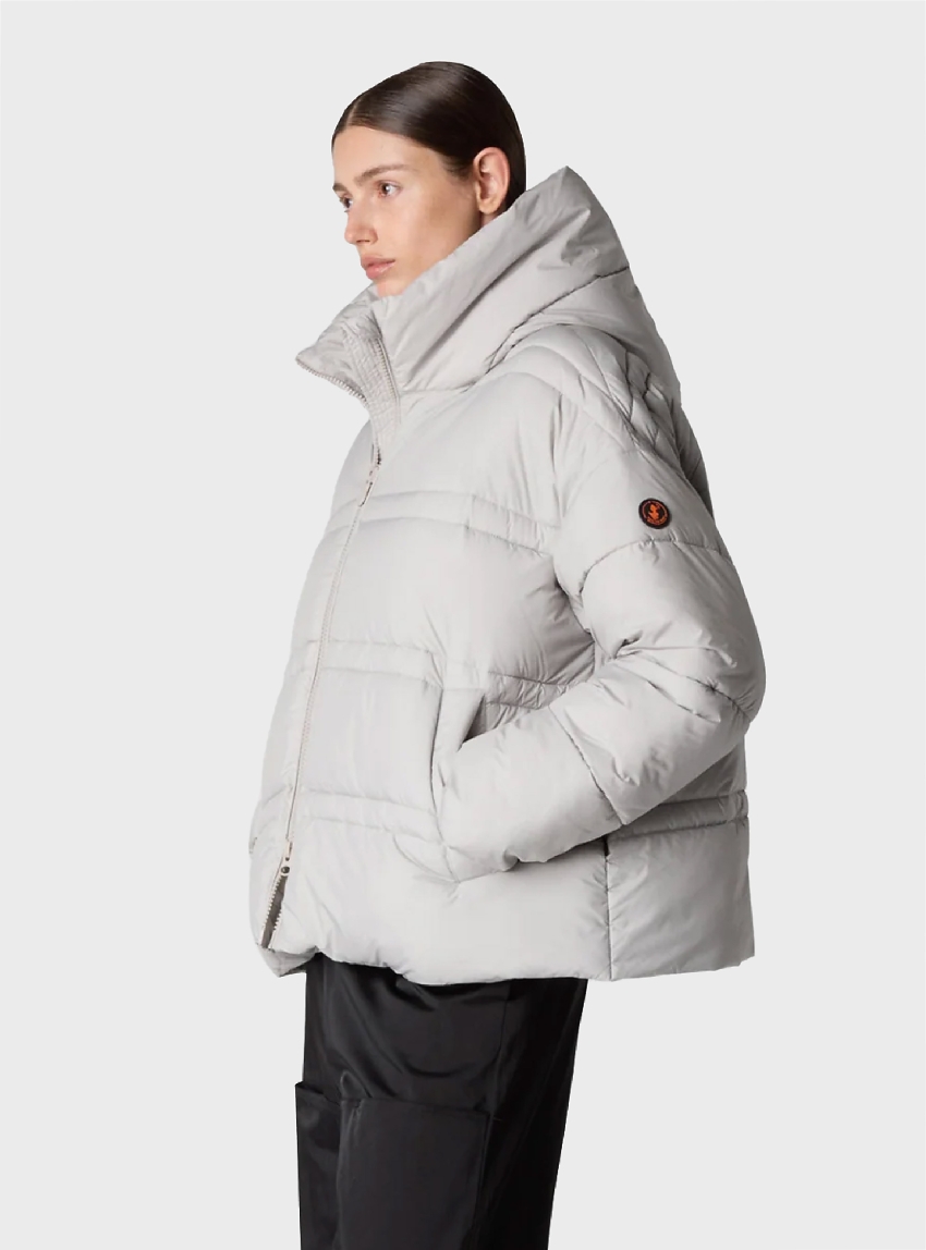 Save The Duck Keri Hooded Puffer Jacket - Grey
