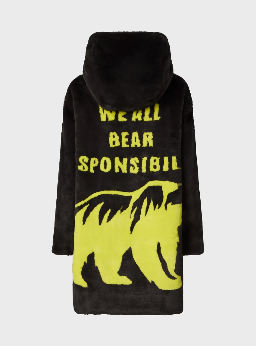 Save The Duck Kala Faux Fur Coat - Dark Brown