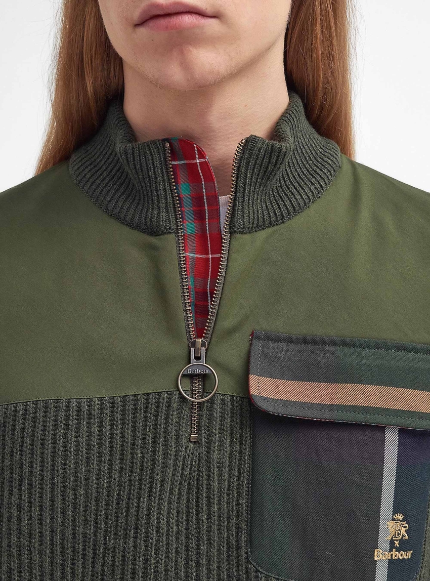 Barbour X Baracuta Miller Half-Zip Jumper - Olive 