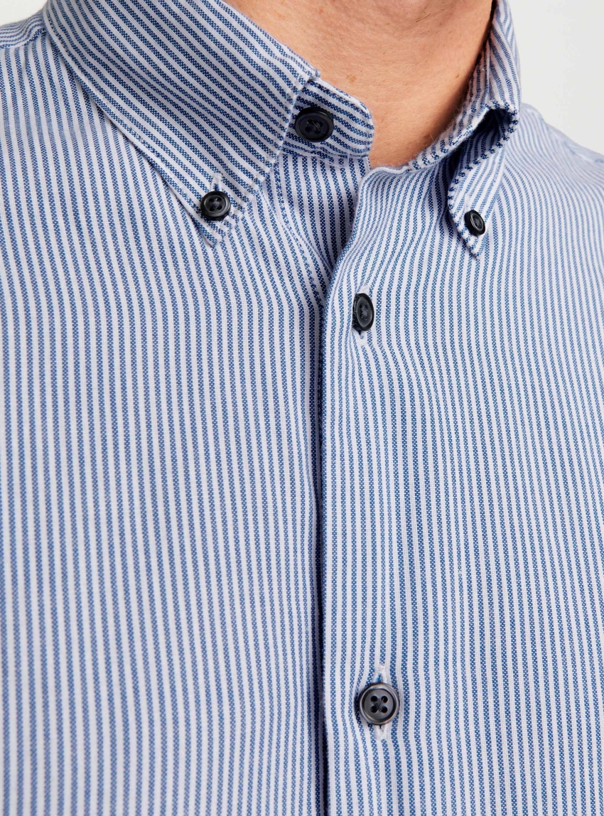 Jack & Jones Premium Lewis Comfort Fit Oxford Shirt - Blue