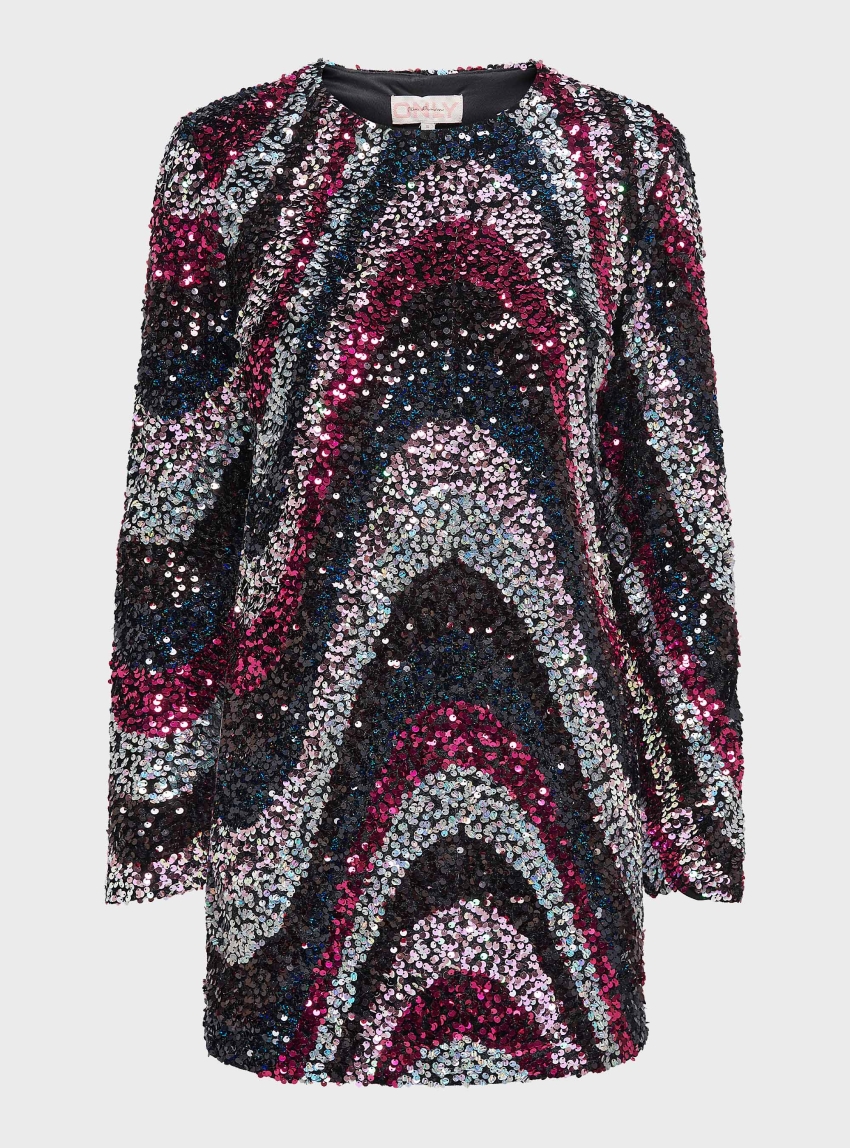 Only Sofie Ls Sequins Bodycon Dress - Black