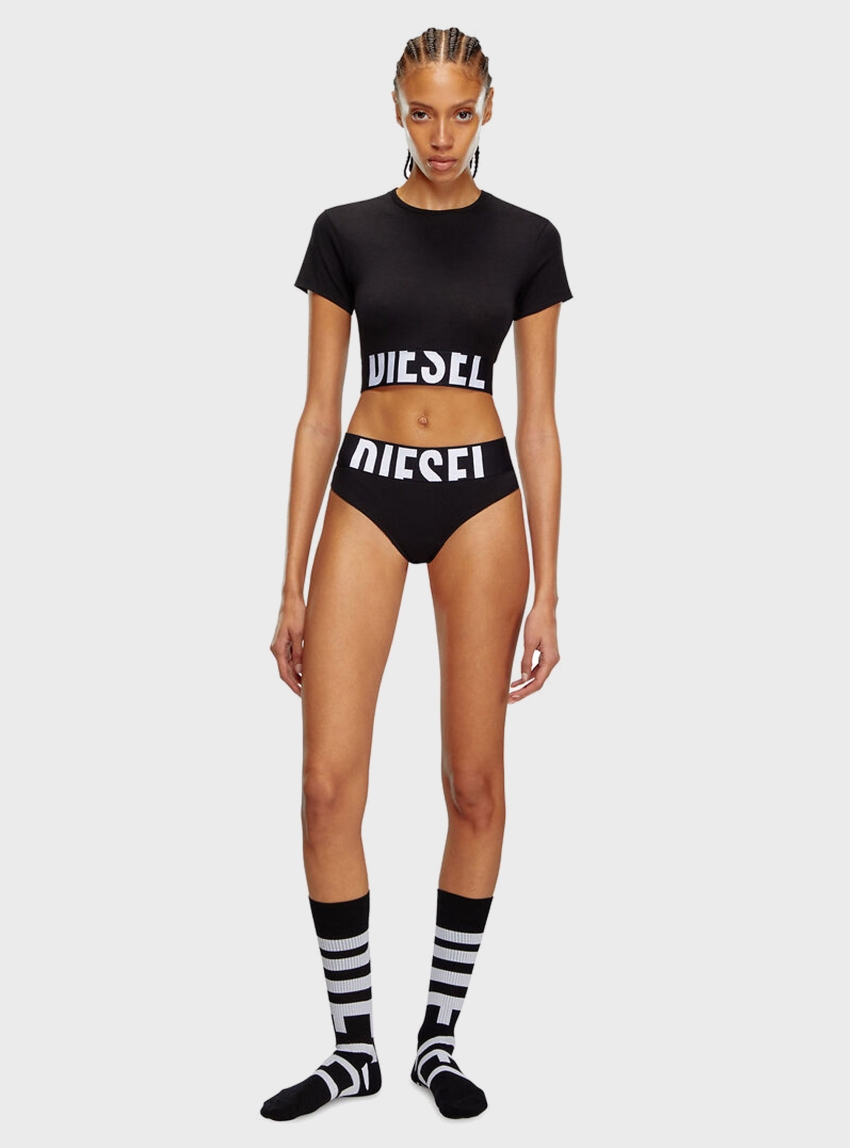 Diesel UFTEE-SPORT CROPPED Top - Black