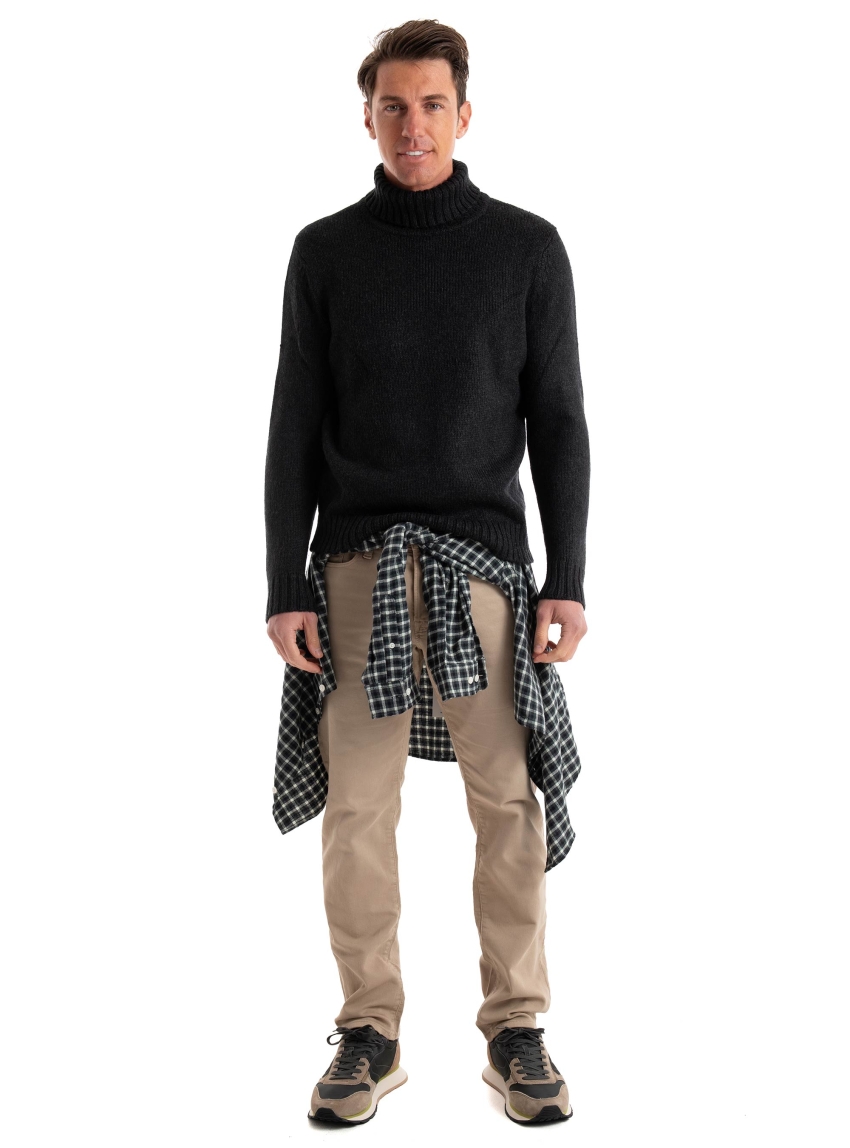 Superdry Brushed Roll Neck Jumper - Washed Black