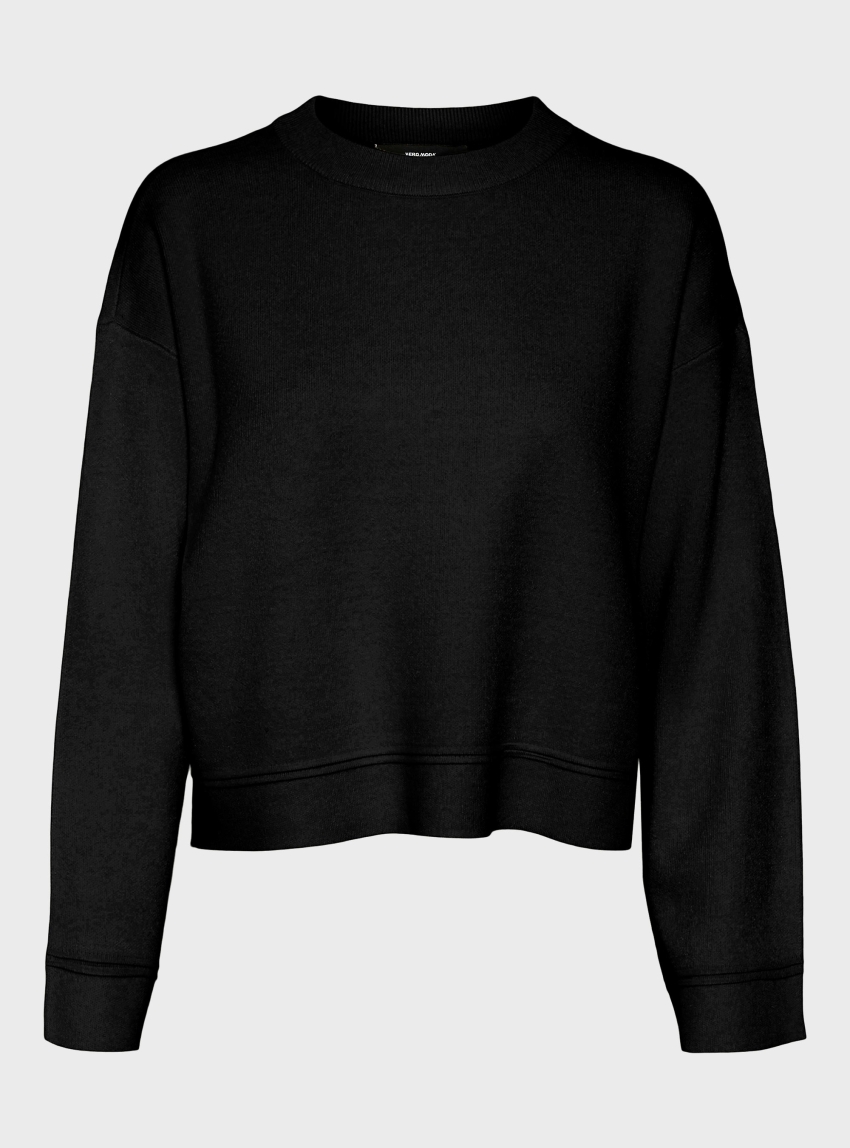 Vero Moda Gold Piping O-Neck Pullover - Black