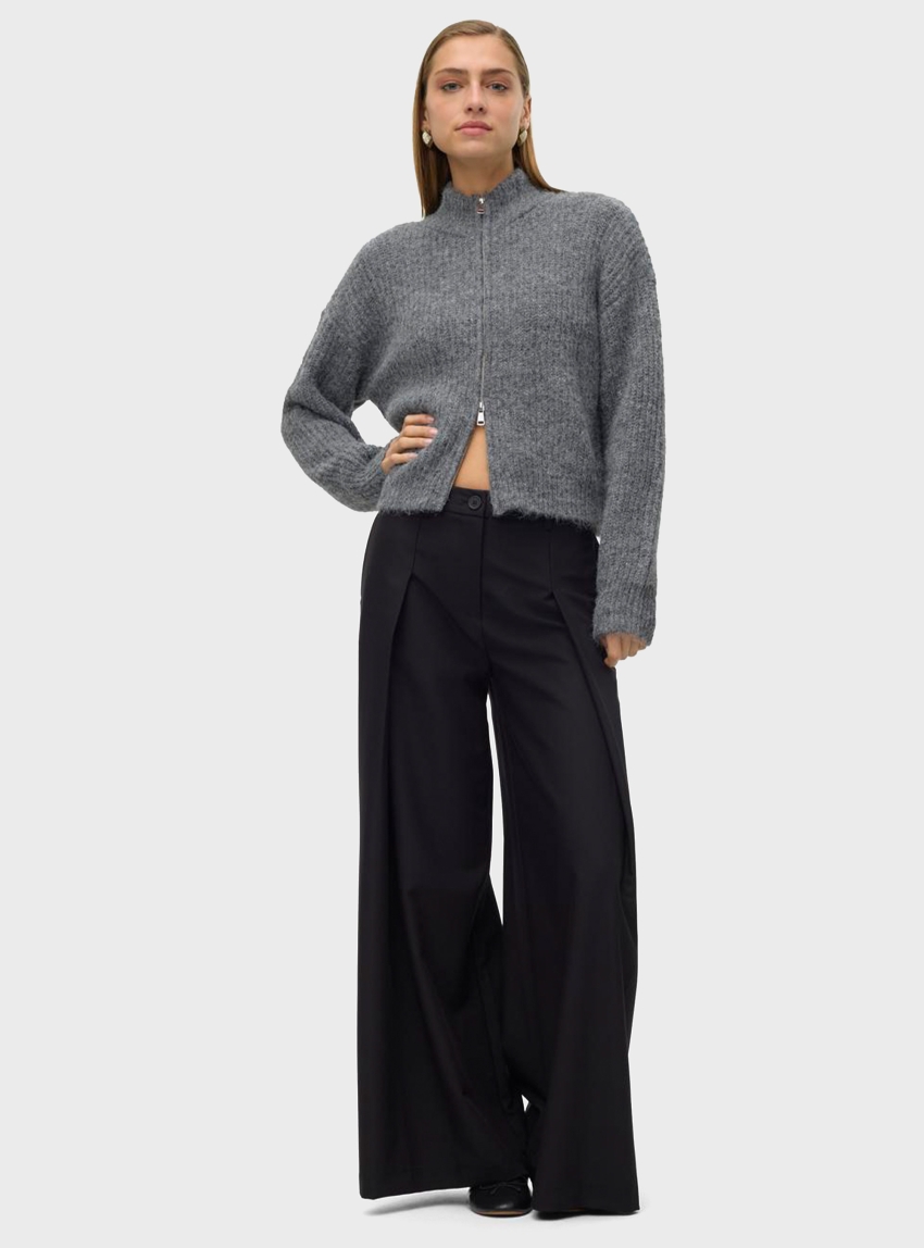 Vero Moda Nola Mid Waist Wide Pants - Black
