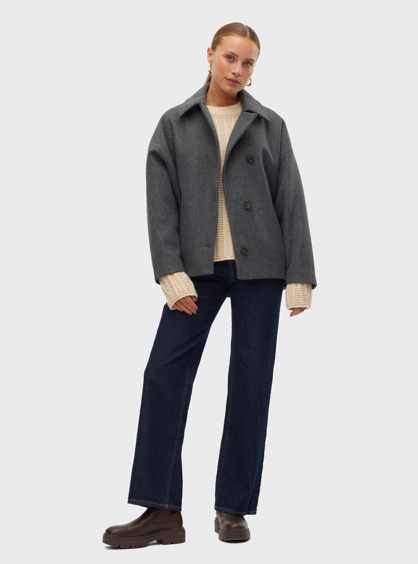 Vero Moda Popsilla Jacket - Dark Grey Melange
