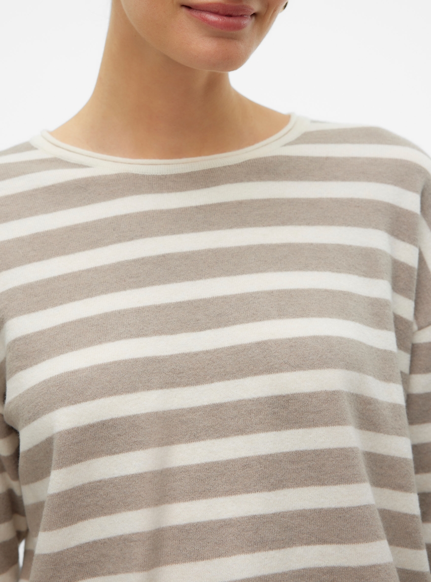 Vero Moda Fantastic Ls O-Neck Pullover Ga Boo - Off White