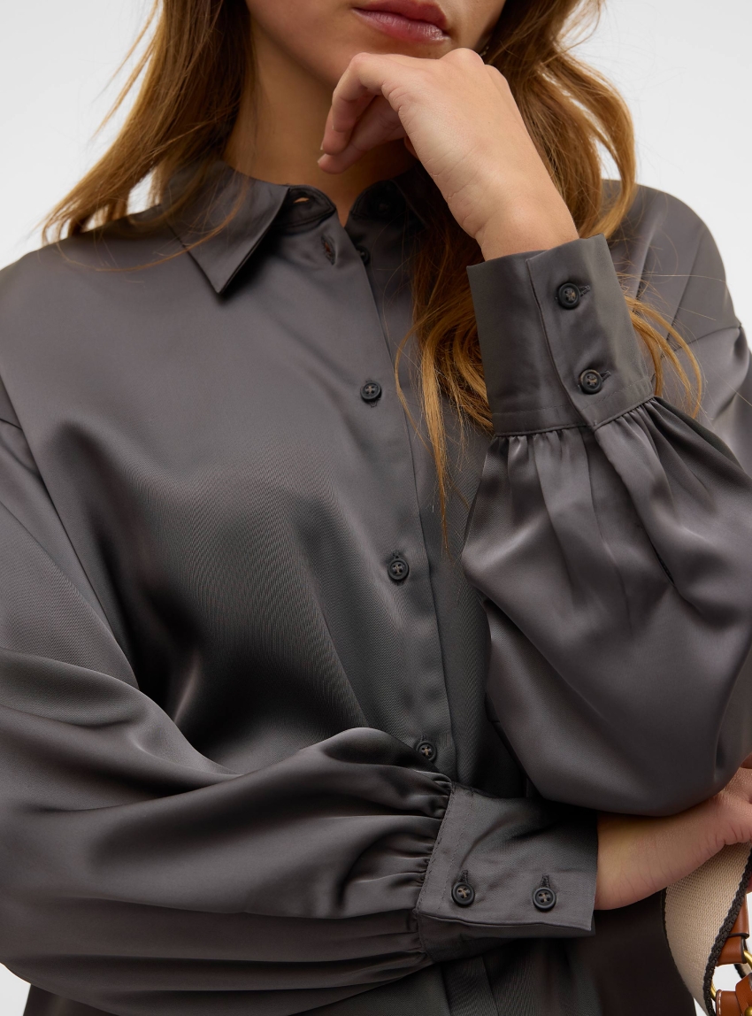 Vero Moda Naoma Relaxed Shirt - Grey Melange