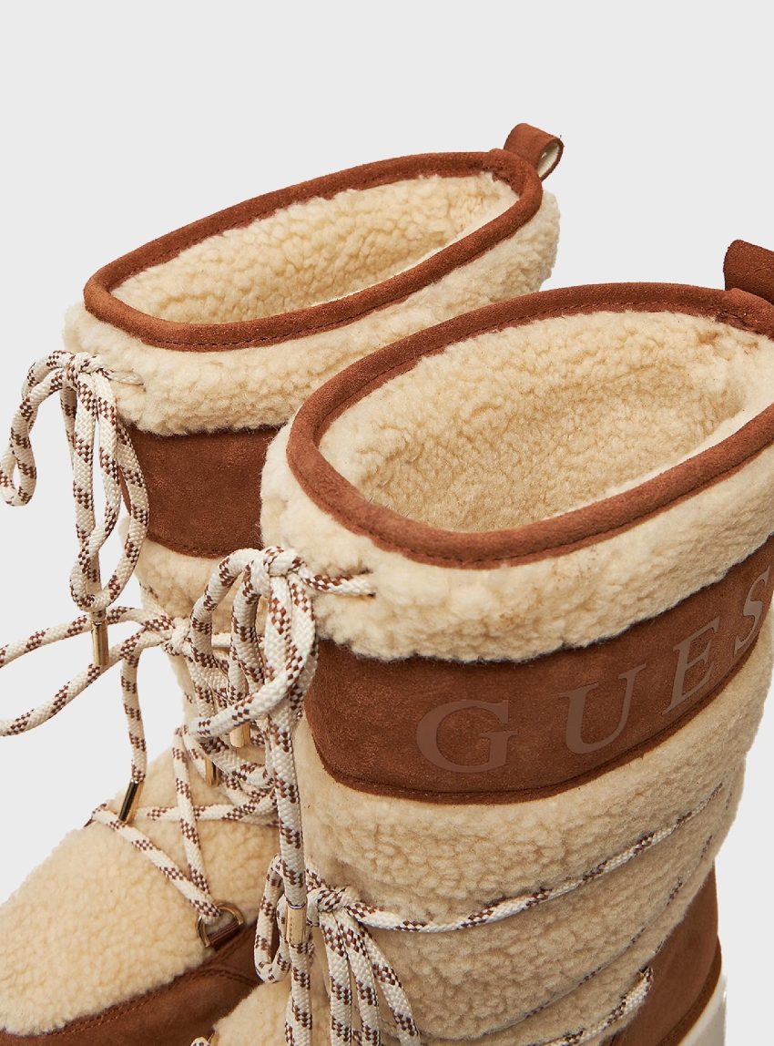 Guess Undelo Faux Fur Winter Boot - Ivory