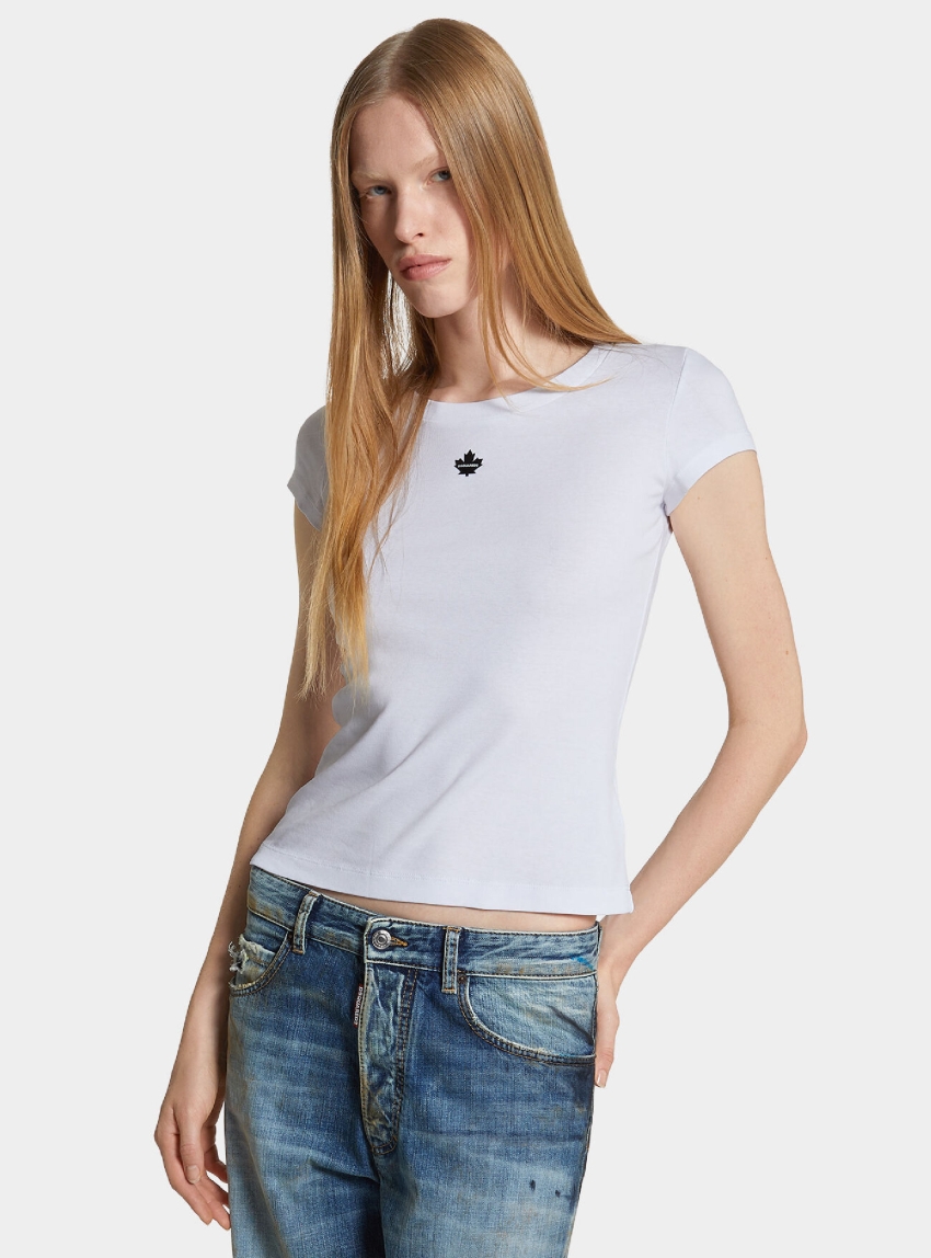 Dsquared Mini Fit Maple Leaf T-Shirt - White