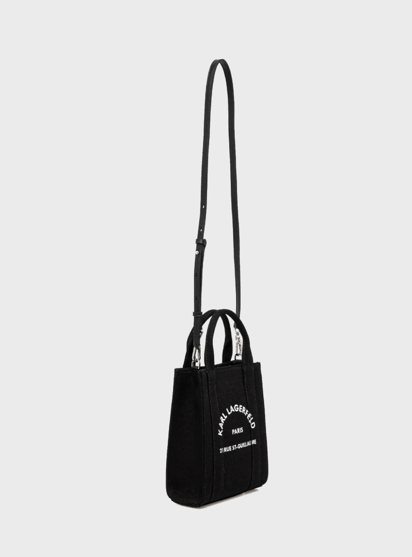 Karl Lagerfeld Rue St-Guillaume Square Small Tote Bag - Black