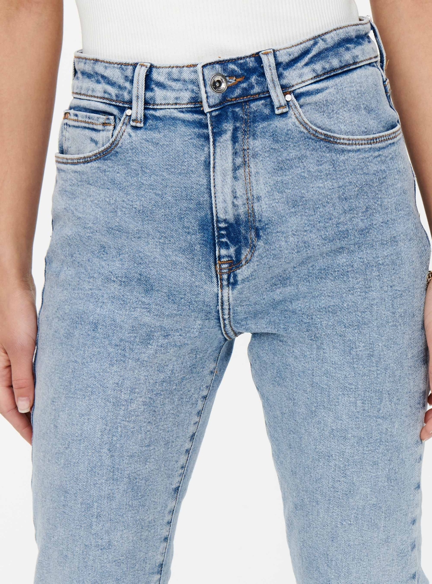 Only Emily Stretch High Waist Cro789 Jeans - Light Aged Denim