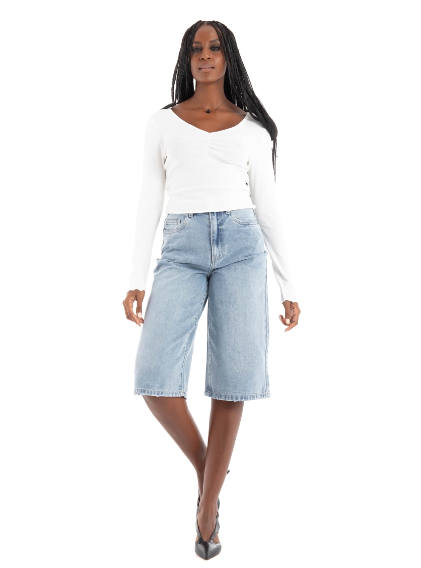 Only Betty V-Neck Top - White