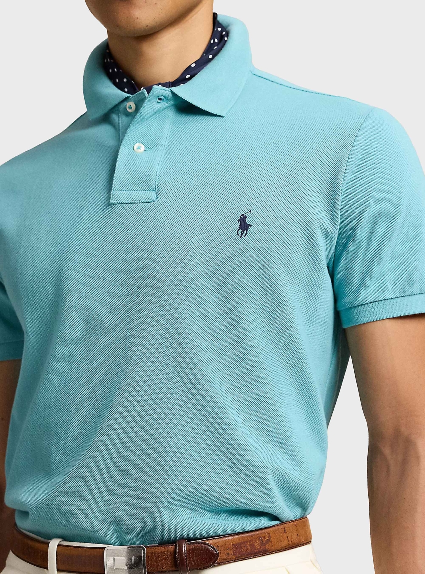 Polo Ralph Lauren Custom Slim Fit Mesh Polo Shirt - Aquamarine