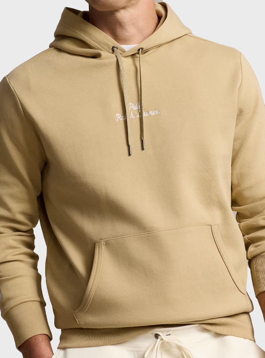 Polo Ralph Lauren Logo Double-Knit Hoodie - Dark Beige