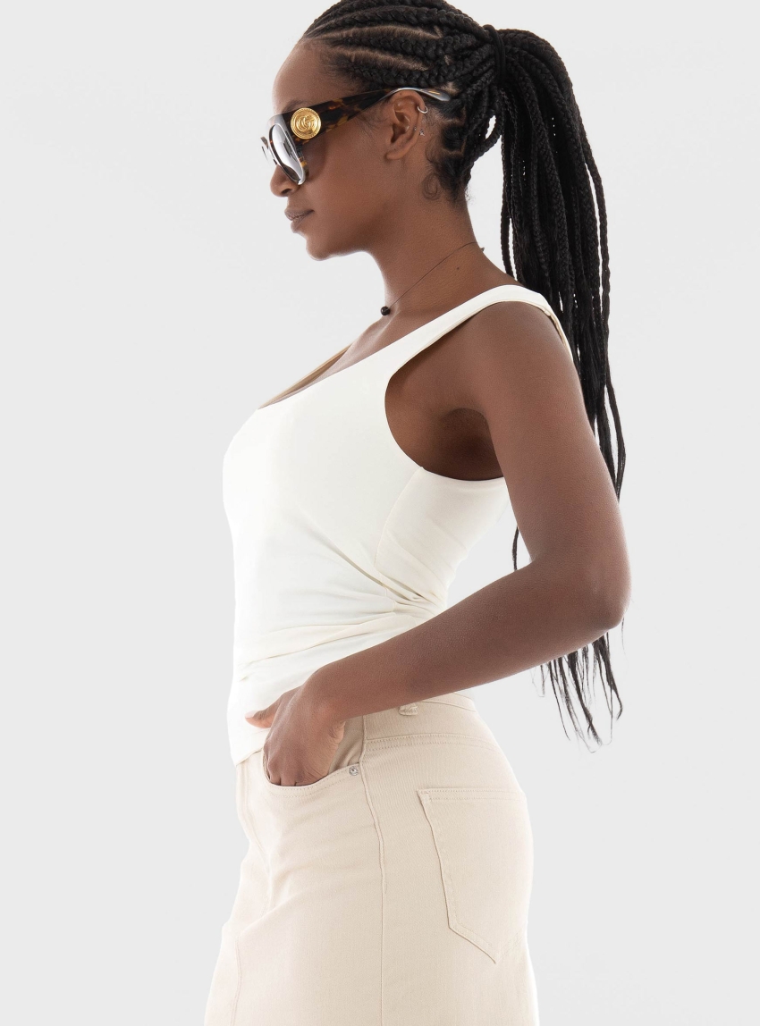 Only Ea 2-Ways Fit Top - White