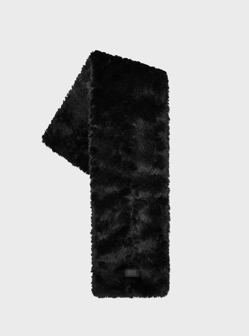UGG W FAUX FUR PULL THROUGH SCARF - Black