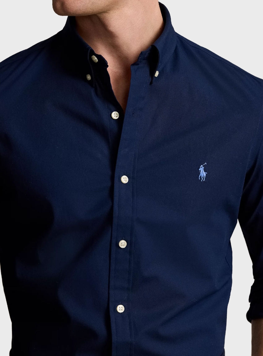 Polo Ralph Lauren Slim Fit Stretch Poplin Shirt - Navy