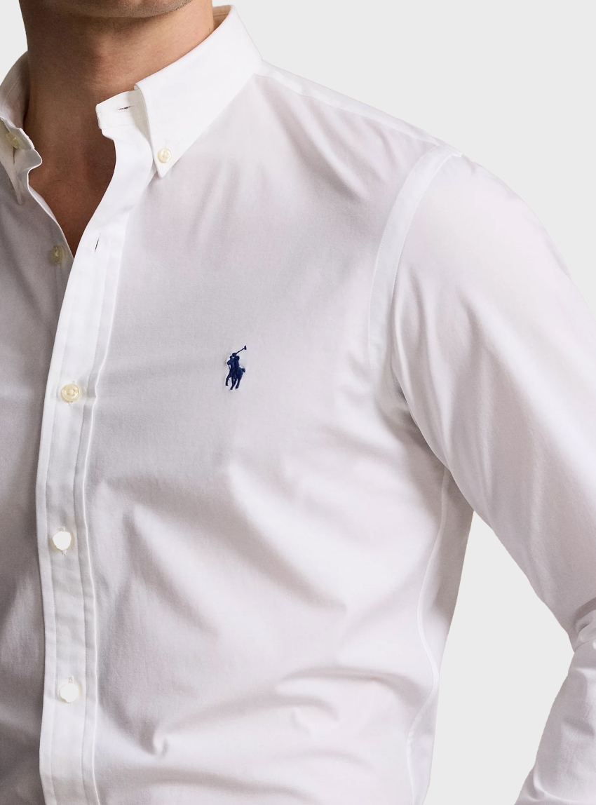 Polo Ralph Lauren Slim Fit Stretch Poplin Shirt - White